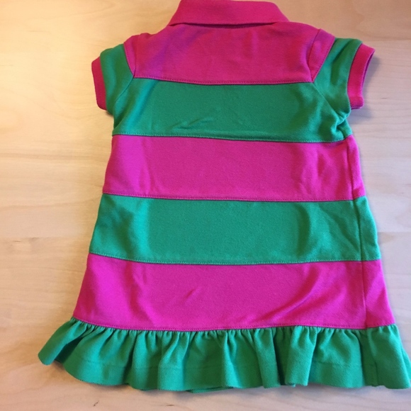 Ralph Lauren Kids Polo Style Pink and Green Dress - Picture 2 of 3